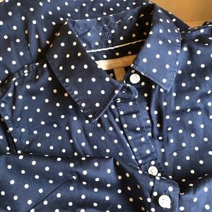 Banana Republic button down sleeveless top Navy